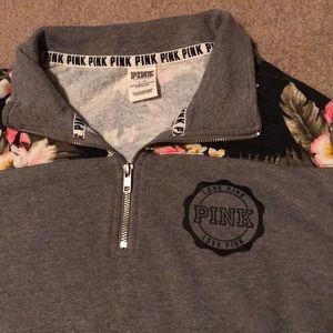 Hawaiian floral VS PINK 1/4 zip